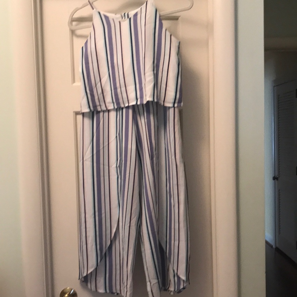 Amy Byer 2pc striped tank/wide leg pant set